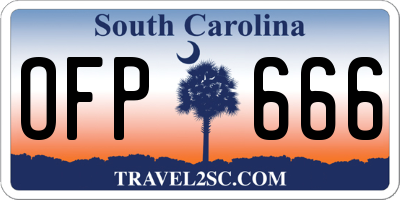 SC license plate OFP666