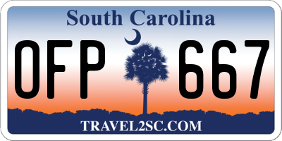 SC license plate OFP667