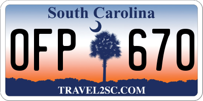 SC license plate OFP670