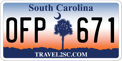 SC license plate OFP671