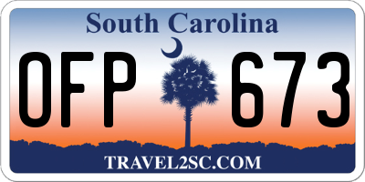 SC license plate OFP673