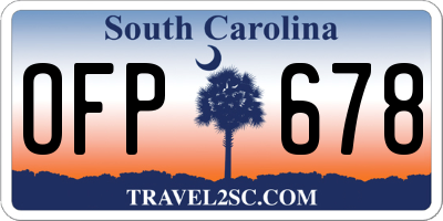 SC license plate OFP678