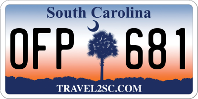 SC license plate OFP681