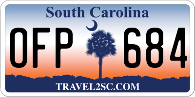 SC license plate OFP684