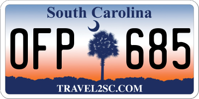 SC license plate OFP685