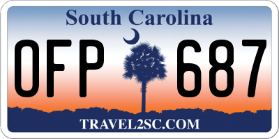 SC license plate OFP687