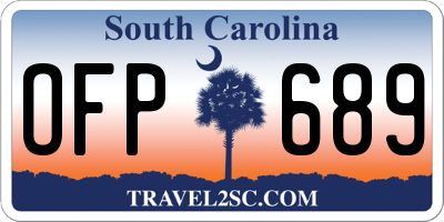 SC license plate OFP689