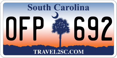 SC license plate OFP692