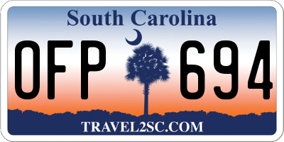 SC license plate OFP694