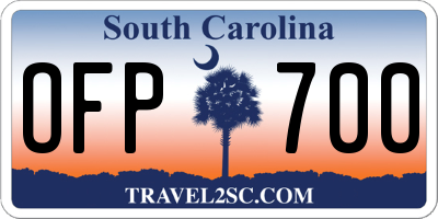SC license plate OFP700