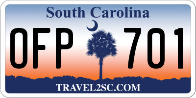 SC license plate OFP701