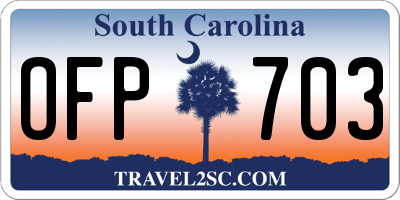 SC license plate OFP703