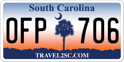 SC license plate OFP706