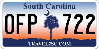 SC license plate OFP722