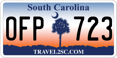 SC license plate OFP723