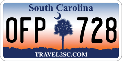 SC license plate OFP728