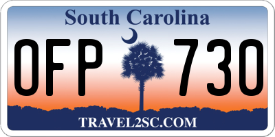 SC license plate OFP730