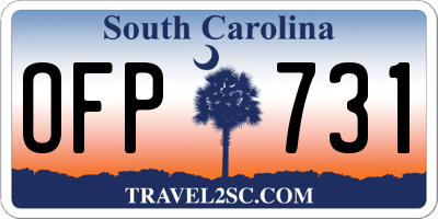 SC license plate OFP731
