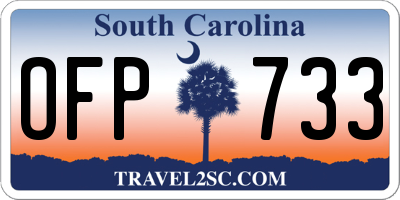 SC license plate OFP733