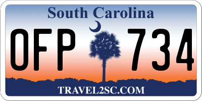 SC license plate OFP734