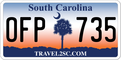SC license plate OFP735
