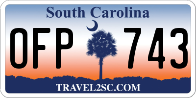 SC license plate OFP743