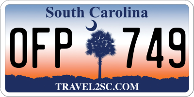 SC license plate OFP749