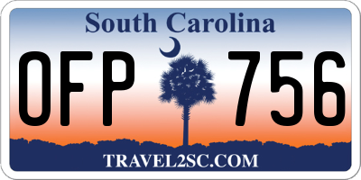 SC license plate OFP756