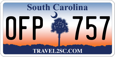 SC license plate OFP757
