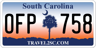 SC license plate OFP758