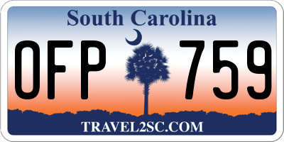 SC license plate OFP759