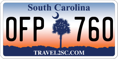 SC license plate OFP760