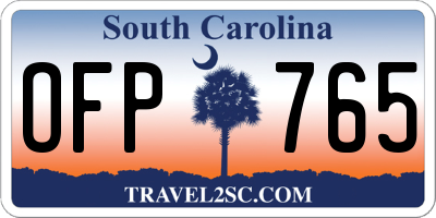SC license plate OFP765