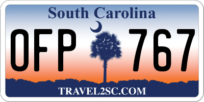 SC license plate OFP767