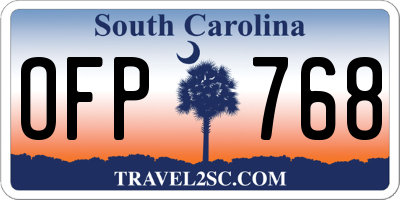 SC license plate OFP768