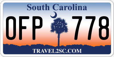 SC license plate OFP778
