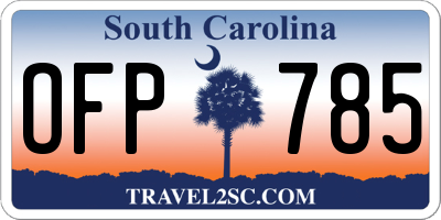 SC license plate OFP785