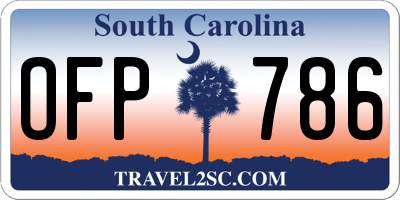SC license plate OFP786