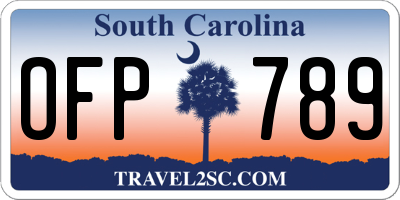 SC license plate OFP789