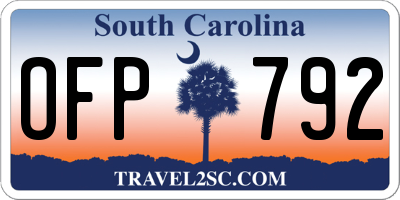 SC license plate OFP792