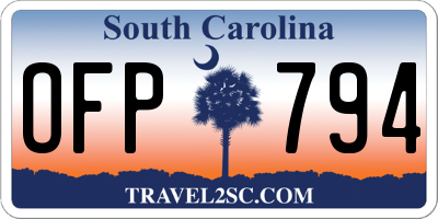 SC license plate OFP794