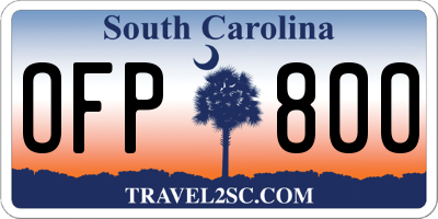 SC license plate OFP800
