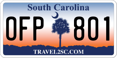SC license plate OFP801
