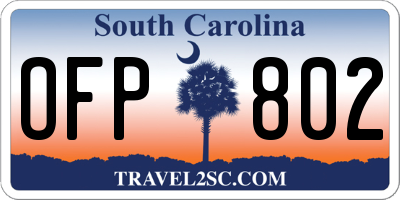 SC license plate OFP802