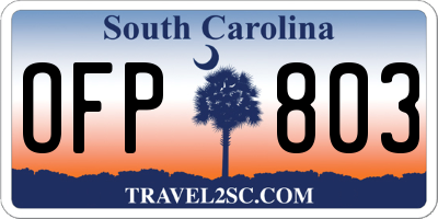 SC license plate OFP803