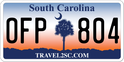 SC license plate OFP804