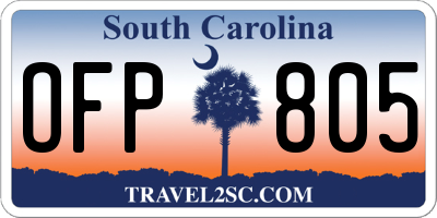SC license plate OFP805