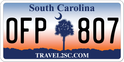 SC license plate OFP807