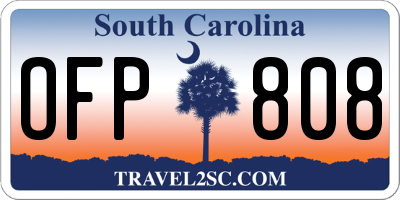 SC license plate OFP808