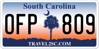 SC license plate OFP809